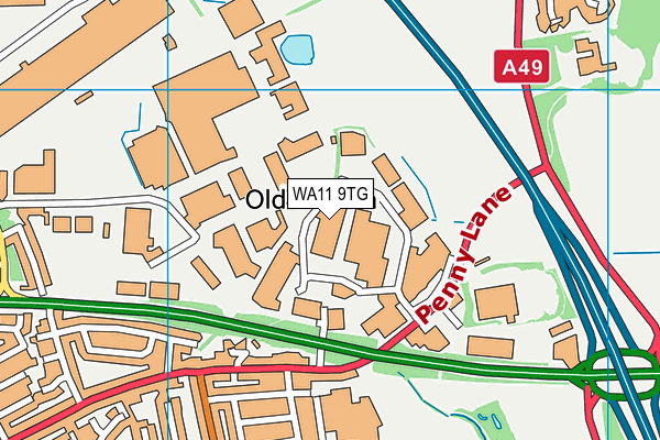 WA11 9TG map - OS VectorMap District (Ordnance Survey)