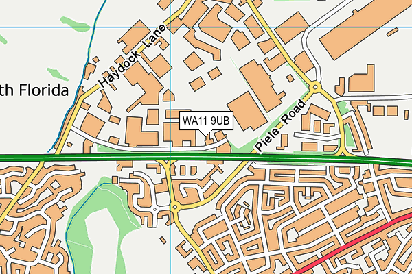 WA11 9UB map - OS VectorMap District (Ordnance Survey)