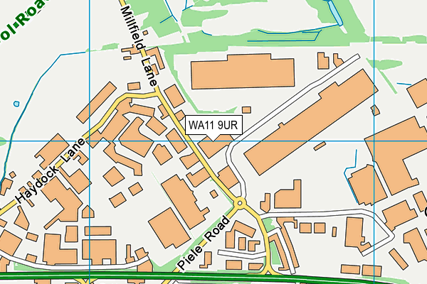 WA11 9UR map - OS VectorMap District (Ordnance Survey)