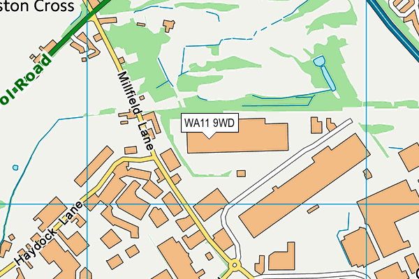 WA11 9WD map - OS VectorMap District (Ordnance Survey)