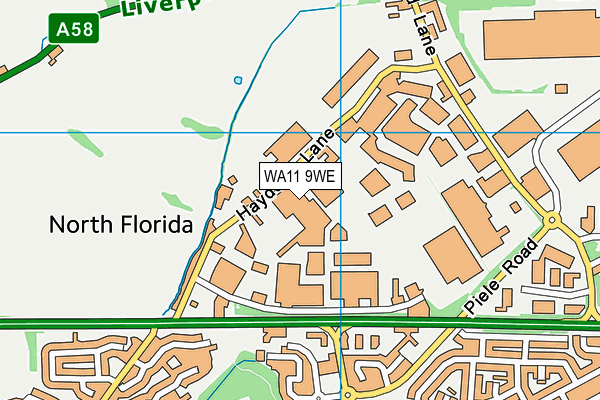 WA11 9WE map - OS VectorMap District (Ordnance Survey)
