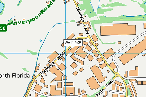 WA11 9XE map - OS VectorMap District (Ordnance Survey)