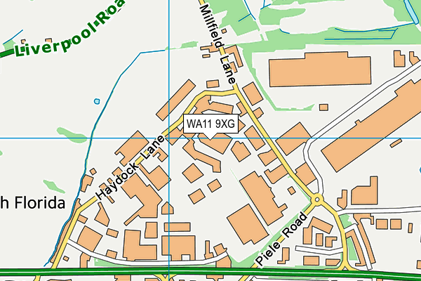 WA11 9XG map - OS VectorMap District (Ordnance Survey)