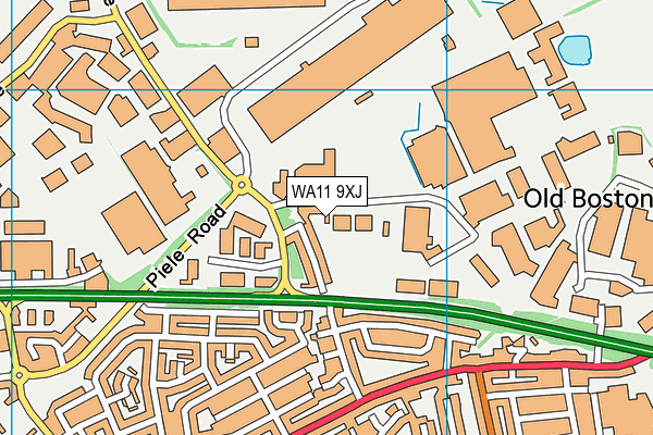 WA11 9XJ map - OS VectorMap District (Ordnance Survey)