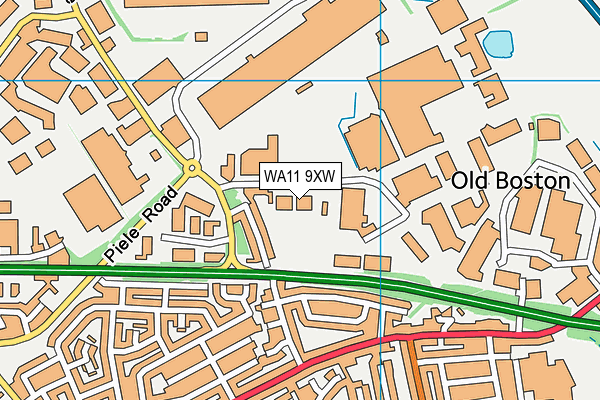 WA11 9XW map - OS VectorMap District (Ordnance Survey)
