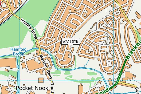 WA11 9YB map - OS VectorMap District (Ordnance Survey)
