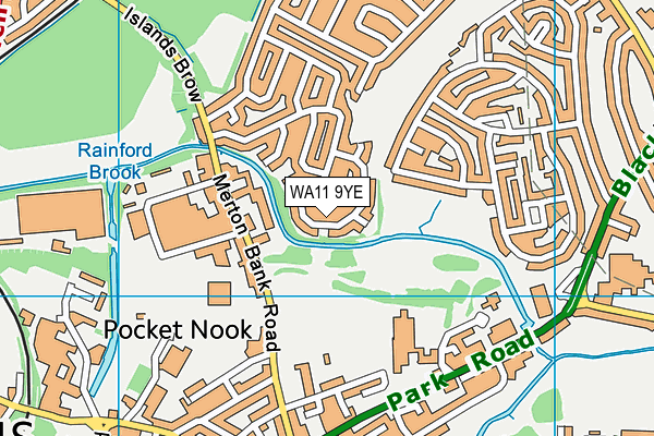 WA11 9YE map - OS VectorMap District (Ordnance Survey)