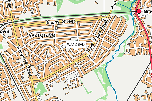 WA12 8AD map - OS VectorMap District (Ordnance Survey)