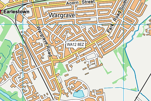 WA12 8EZ map - OS VectorMap District (Ordnance Survey)