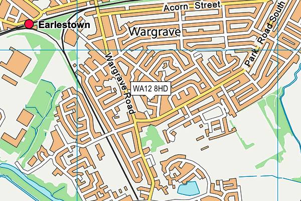 WA12 8HD map - OS VectorMap District (Ordnance Survey)