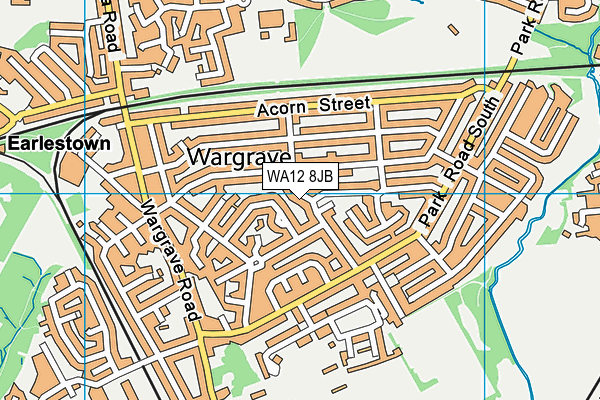 WA12 8JB map - OS VectorMap District (Ordnance Survey)