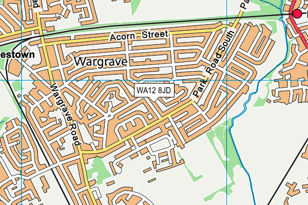 WA12 8JD map - OS VectorMap District (Ordnance Survey)