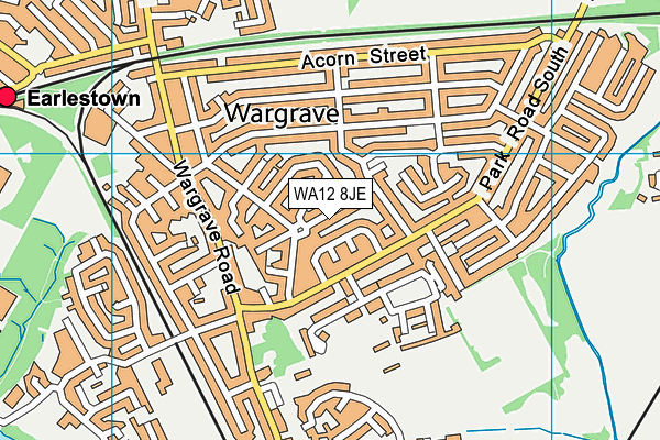 WA12 8JE map - OS VectorMap District (Ordnance Survey)