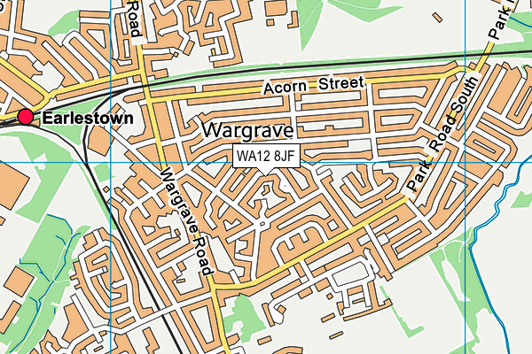 WA12 8JF map - OS VectorMap District (Ordnance Survey)