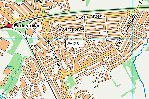 WA12 8JJ map - OS VectorMap District (Ordnance Survey)