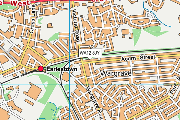 WA12 8JY map - OS VectorMap District (Ordnance Survey)