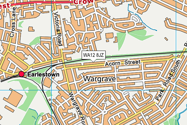 WA12 8JZ map - OS VectorMap District (Ordnance Survey)
