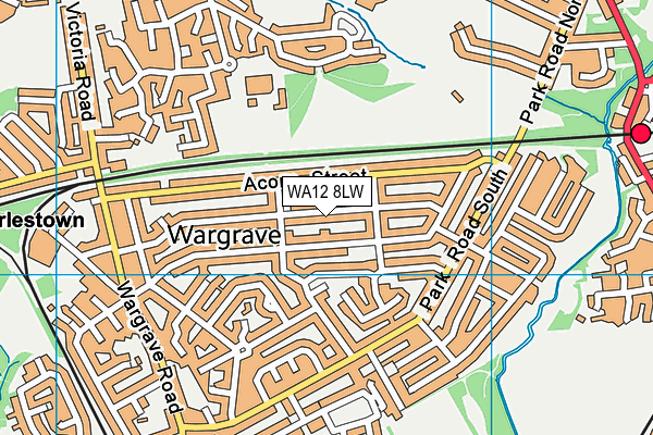 WA12 8LW map - OS VectorMap District (Ordnance Survey)