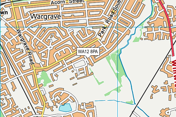 WA12 8PA map - OS VectorMap District (Ordnance Survey)