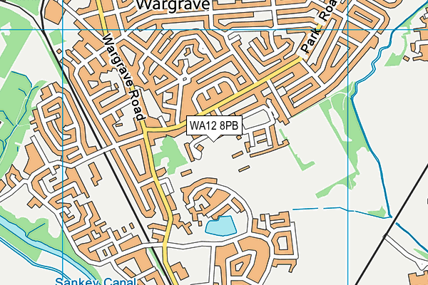 WA12 8PB map - OS VectorMap District (Ordnance Survey)