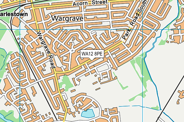 WA12 8PE map - OS VectorMap District (Ordnance Survey)