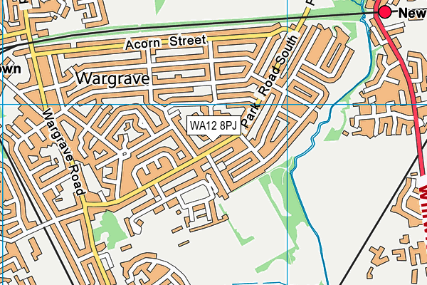 WA12 8PJ map - OS VectorMap District (Ordnance Survey)