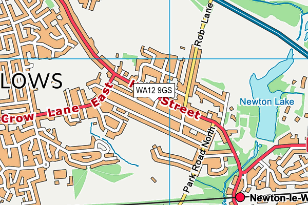 WA12 9GS map - OS VectorMap District (Ordnance Survey)