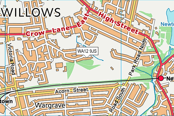 WA12 9JS map - OS VectorMap District (Ordnance Survey)