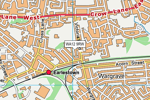 WA12 9RW map - OS VectorMap District (Ordnance Survey)