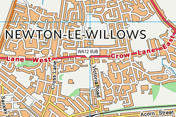 WA12 9UB map - OS VectorMap District (Ordnance Survey)