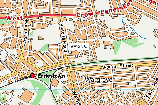 WA12 9XJ map - OS VectorMap District (Ordnance Survey)