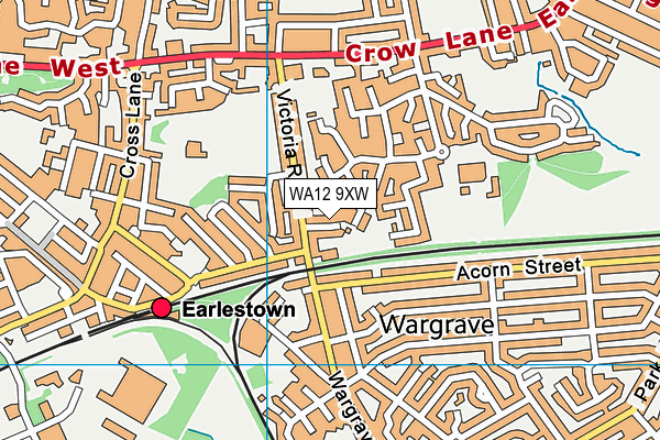 WA12 9XW map - OS VectorMap District (Ordnance Survey)
