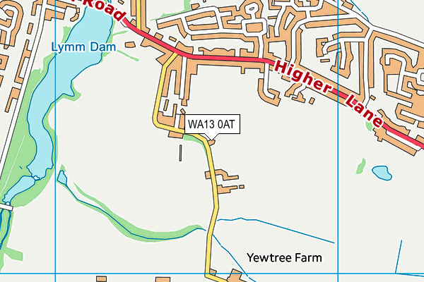 WA13 0AT map - OS VectorMap District (Ordnance Survey)