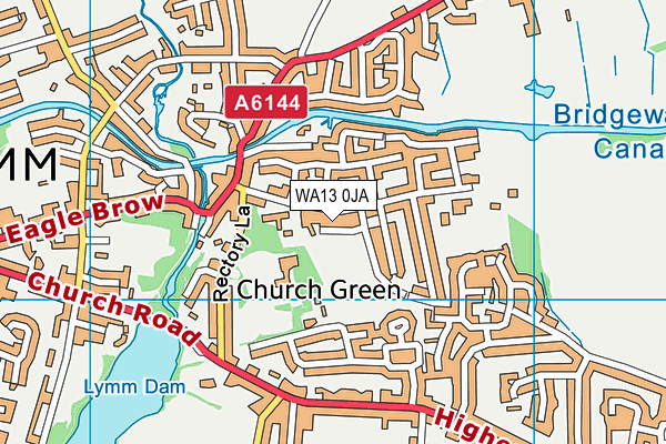 WA13 0JA map - OS VectorMap District (Ordnance Survey)