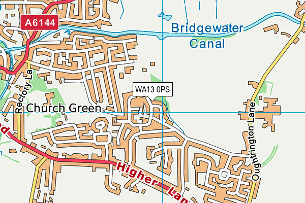 WA13 0PS map - OS VectorMap District (Ordnance Survey)