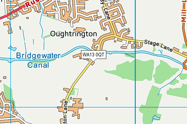 WA13 0QT map - OS VectorMap District (Ordnance Survey)