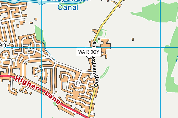 WA13 0QY map - OS VectorMap District (Ordnance Survey)