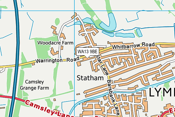WA13 9BE map - OS VectorMap District (Ordnance Survey)