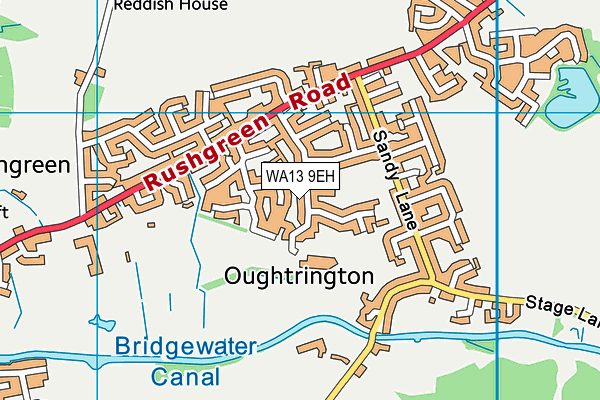 Oughtrington Community Primary School map (WA13 9EH) - OS VectorMap District (Ordnance Survey)