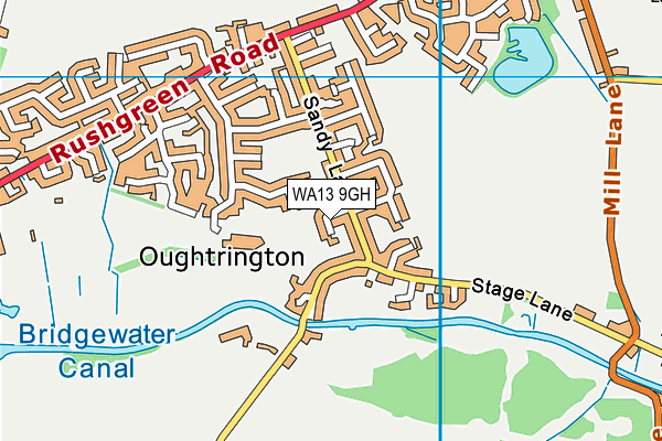 WA13 9GH map - OS VectorMap District (Ordnance Survey)