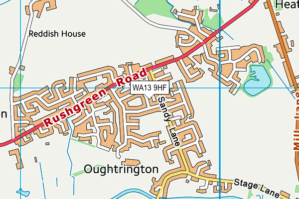 WA13 9HF map - OS VectorMap District (Ordnance Survey)