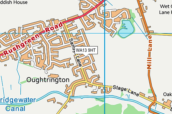 WA13 9HT map - OS VectorMap District (Ordnance Survey)