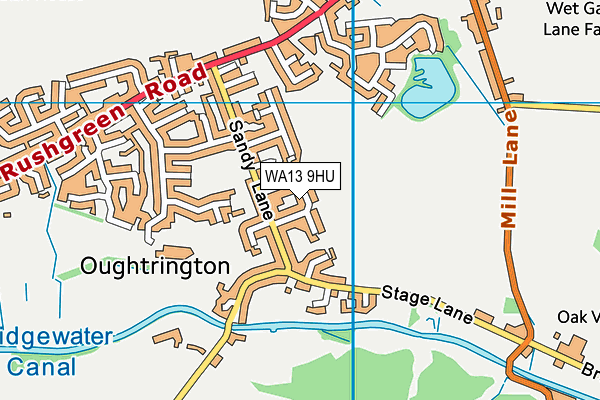 WA13 9HU map - OS VectorMap District (Ordnance Survey)