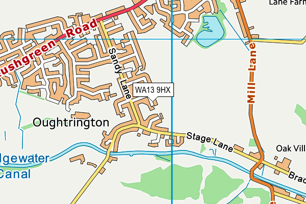 WA13 9HX map - OS VectorMap District (Ordnance Survey)