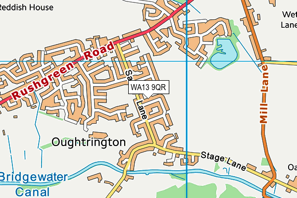 WA13 9QR map - OS VectorMap District (Ordnance Survey)