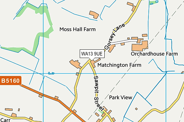 WA13 9UE map - OS VectorMap District (Ordnance Survey)