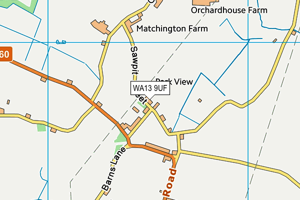 WA13 9UF map - OS VectorMap District (Ordnance Survey)