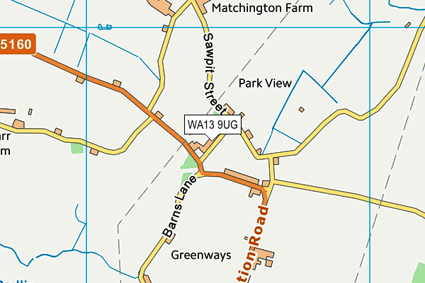WA13 9UG map - OS VectorMap District (Ordnance Survey)
