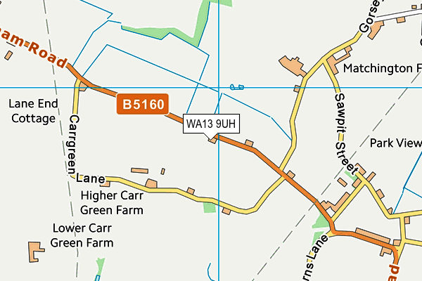 WA13 9UH map - OS VectorMap District (Ordnance Survey)