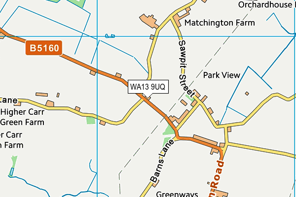 WA13 9UQ map - OS VectorMap District (Ordnance Survey)